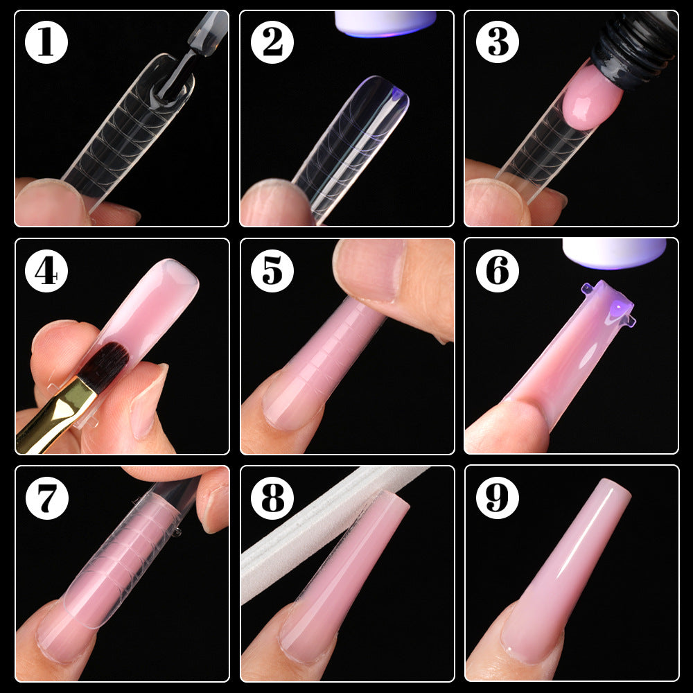 Nail Tips New Nail Art Mold 140 Pieces Boxed Transparent Rapid Phototherapy Extension Nail Fit Thin Crystal Extension Scale Nail