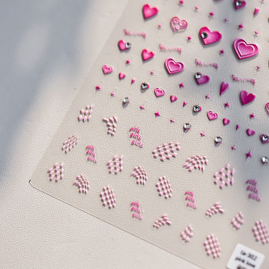 365nails: "Pink Crystal Heart" – Nail Art Stickers