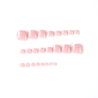 Uñas francesas sencillas con borde blanco, cortas y avanzadas, al por mayor, parches para uñas | 365nails