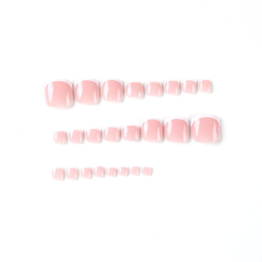 Uñas francesas sencillas con borde blanco, cortas y avanzadas, al por mayor, parches para uñas | 365nails