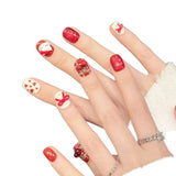 Red Sweet Cherry Short Squoval Press On Nails