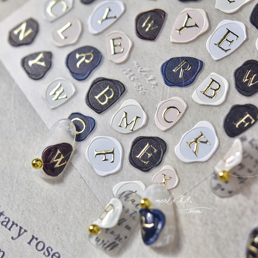 365nails: "Pastel Wax Seal Alphabet" – nail art stickers