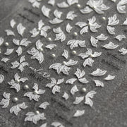 365nails: "White Rose with Crystal Pearl" – nail art stickers