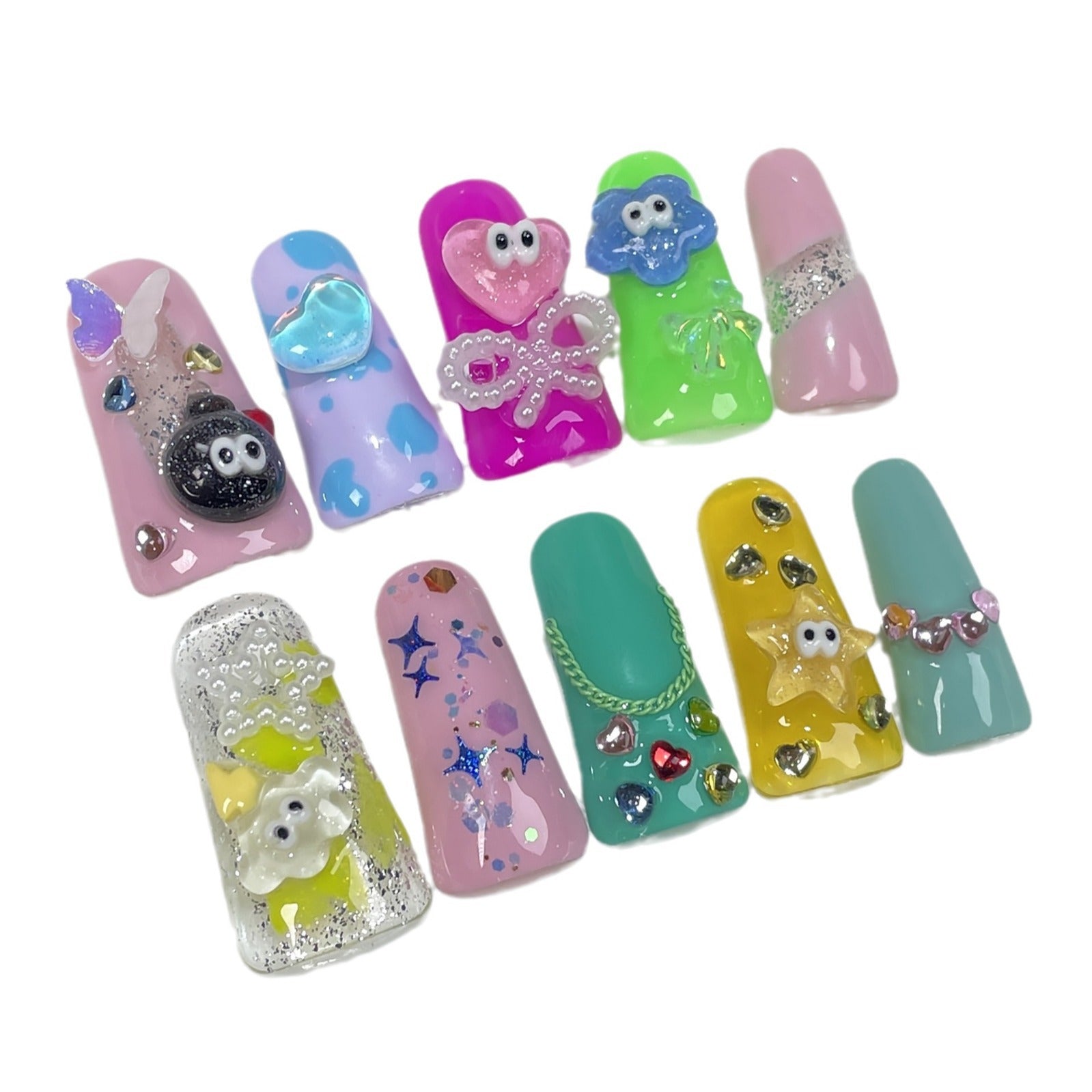 Duck beak nail cute cartoon dopamine plastic wind handmade press-on nails wearable nail sticker｜365nails