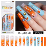 Long press on nails, French versatile patch nail art removable prefabricated fake nail press on nails piece