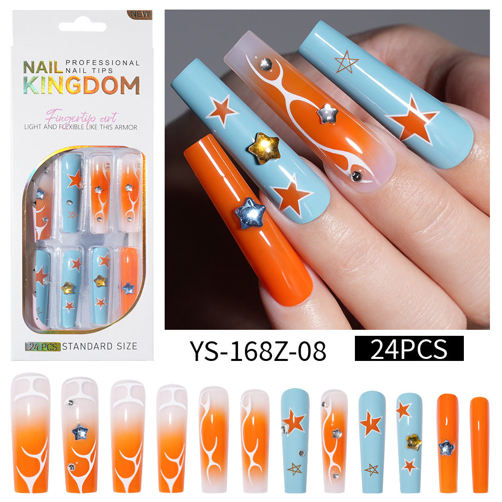 Long press on nails, French versatile patch nail art removable prefabricated fake nail press on nails piece