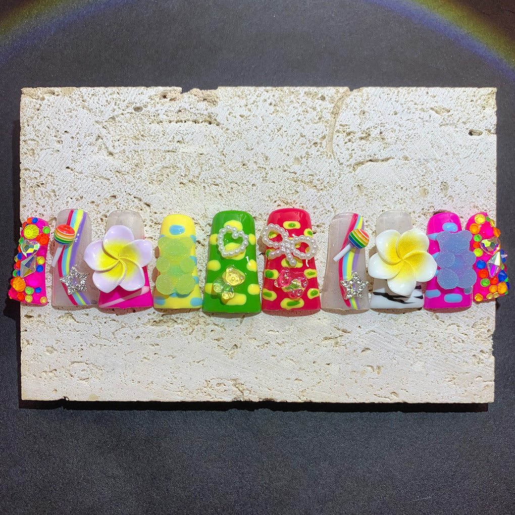 Colorful Candy Duckbill Press On Nails