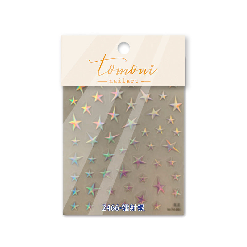 Monochrome Starry – Y2K Cool Nail Art Stickers