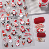 Original Christmas nail sticker 5D relief three-dimensional happy Christmas atmosphere elements DIY nail sticker HG model