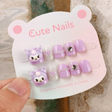 High-end pentagram nail art sticker, cartoon Kulomie children's wearing nail pads, 10 diamond-encrusted children's nail pads