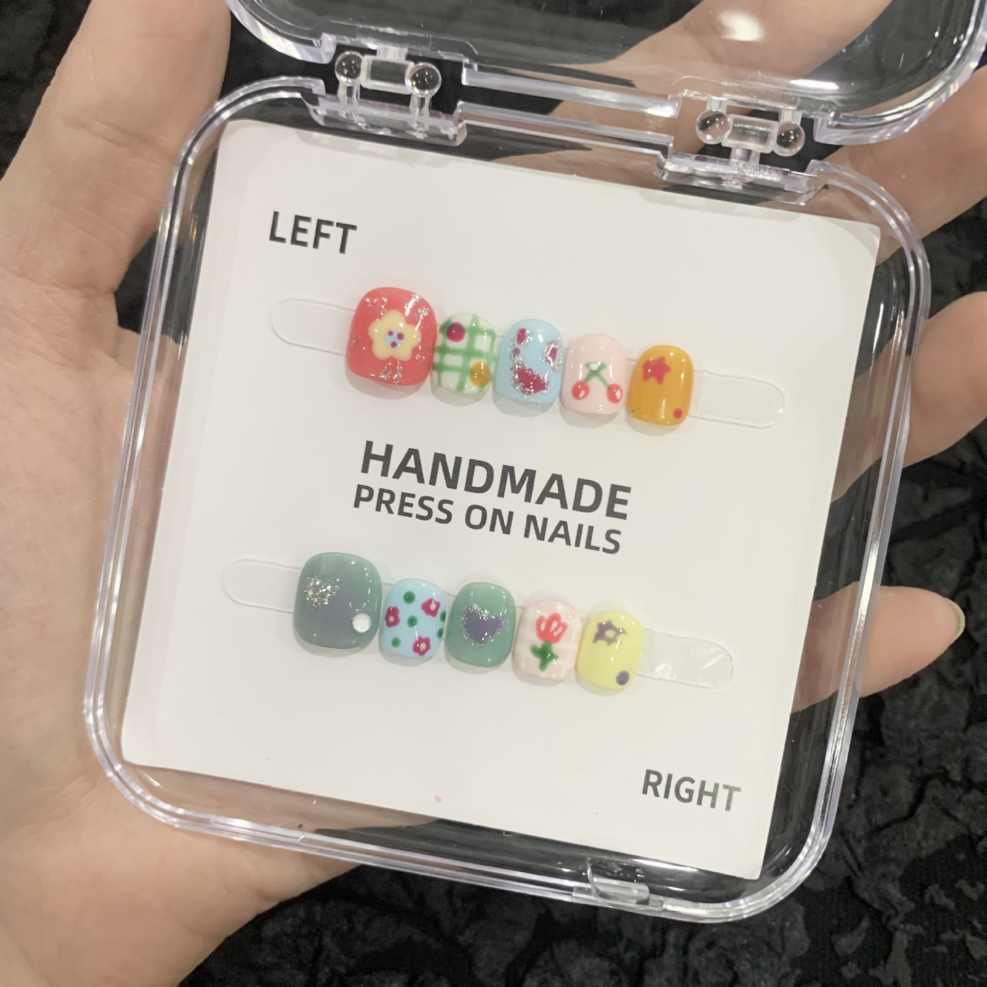 可愛迷你卡通兒童穿戴甲綜合盒