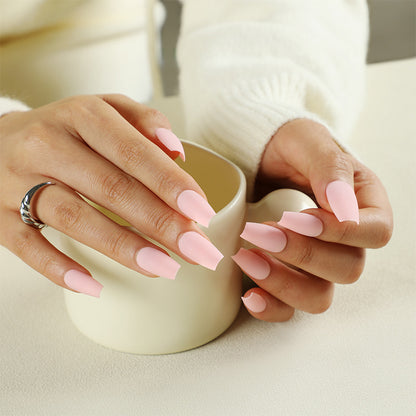 Press-on nails wholesale Solid color short ballet nail matte fake nail wholesale Nail art Press-on nails wholesale｜365nails