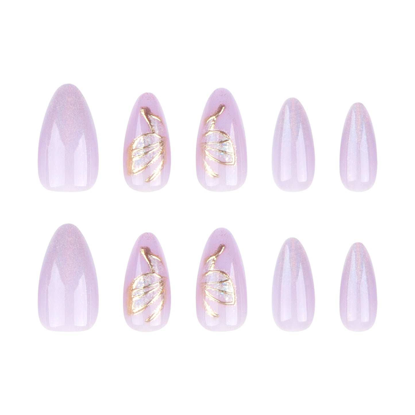 Magic mirror powder  pads wholesale purple solid color simple nail art golden butterfly  art pads｜365nails