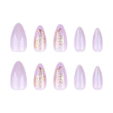 Magic mirror powder  pads wholesale purple solid color simple nail art golden butterfly  art pads｜365nails