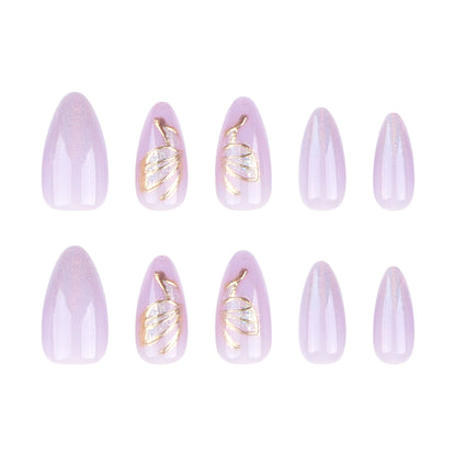 Magic mirror powder  pads wholesale purple solid color simple nail art golden butterfly  art pads｜365nails
