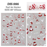 Christmas Series Nail Sticker Flat Belt Adhesive Christmas Snowman Elk Nail Art Sticker Ornament DH