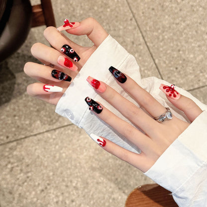 Pure handmade press on nails hand-painted grimace American hottie dark wind removable fake nails factory straight | 365nails