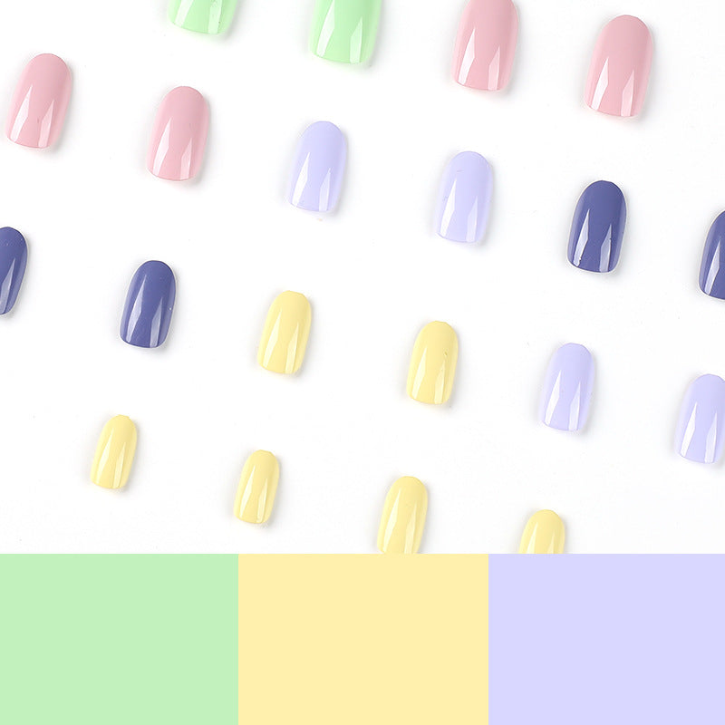 Press on nails finished product wholesale five-color solid color fresh ins wind Press on nails and nail finished product fake nail｜365nails