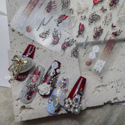 365nails: "Vintage Red Butterfly Crystal Lace" – nail art stickers