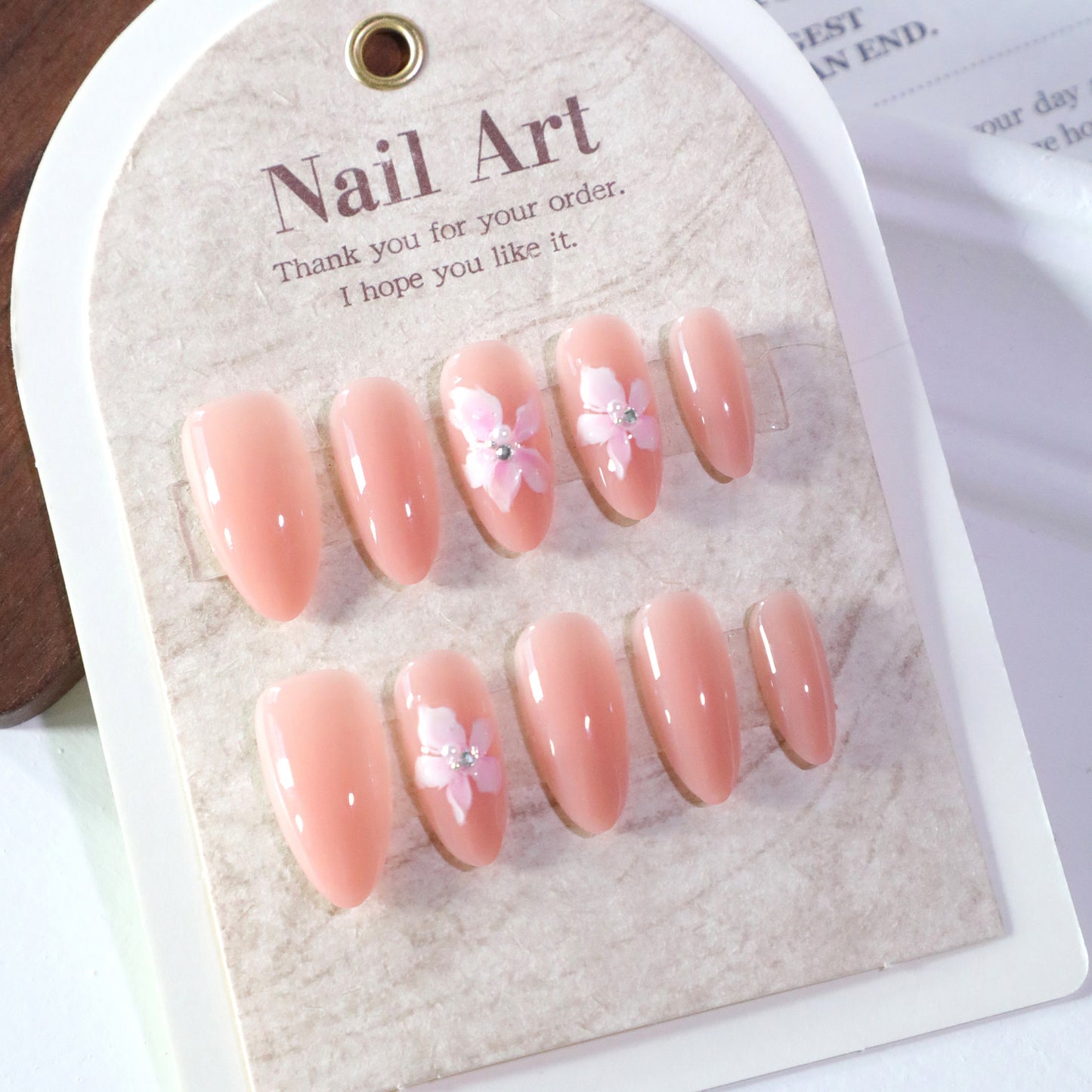 Pure desire 3D three-dimensional flower  short almond nail art Internet celebrity explosion  finished product wholesale｜365nails