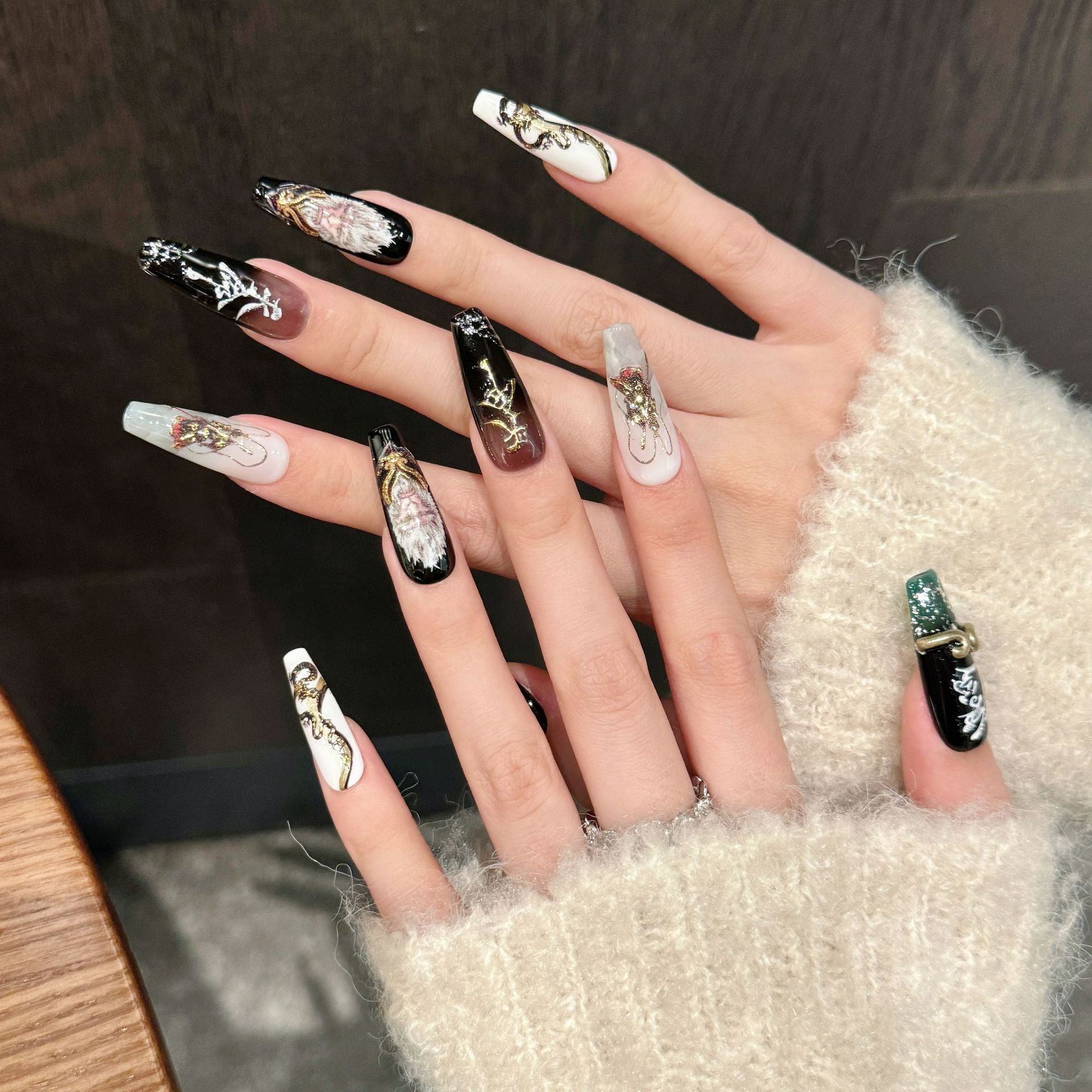 365nails: "Mythic Legend" – 3D Character Art Handmade Coffin Nails