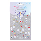 Internet celebrity winter christmas ball nail sticker 5d relief white hollow christmas ball nail sticker jewelry TJ model