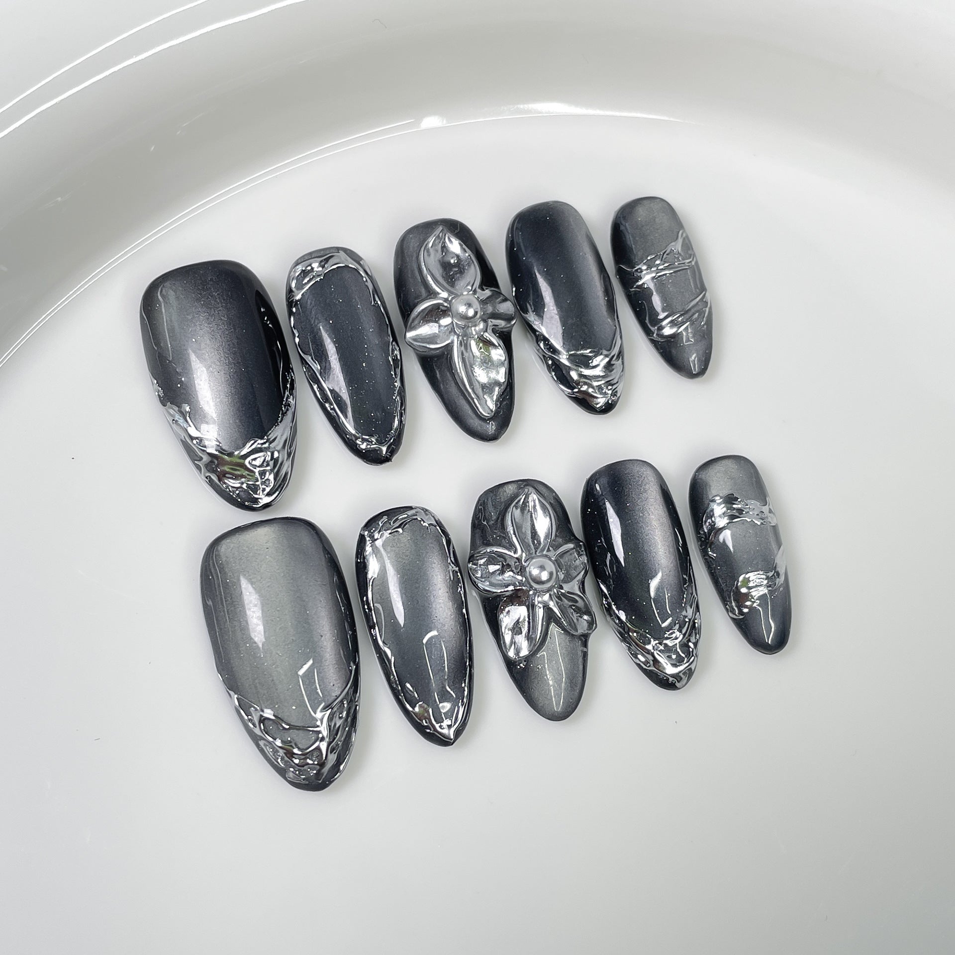 Lunar Chrome Series Press-On Nails