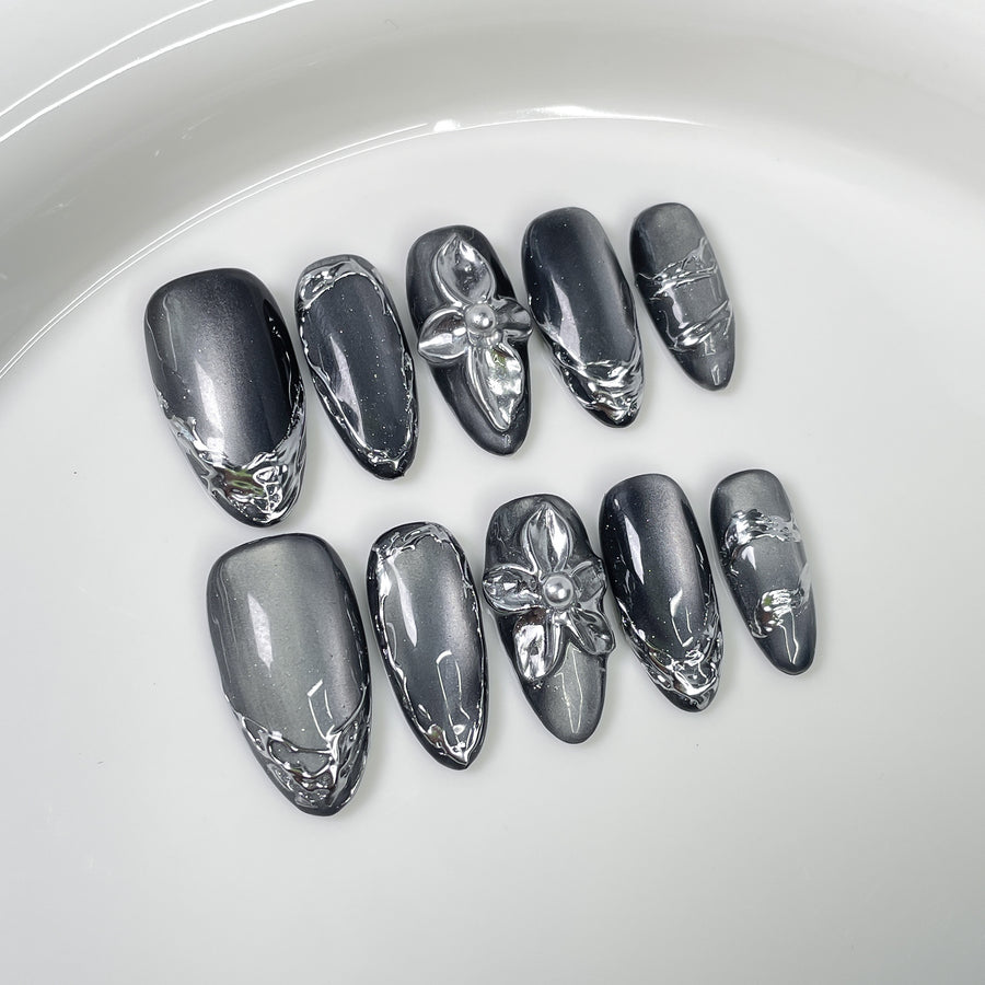 Lunar Chrome Series Press-On Nails