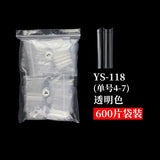 Nail Tips nail plate semi-sticker, light sticker, transparent XXL water pipe nail 500 pieces, boxed flat head fake nail, extended patch nail art.