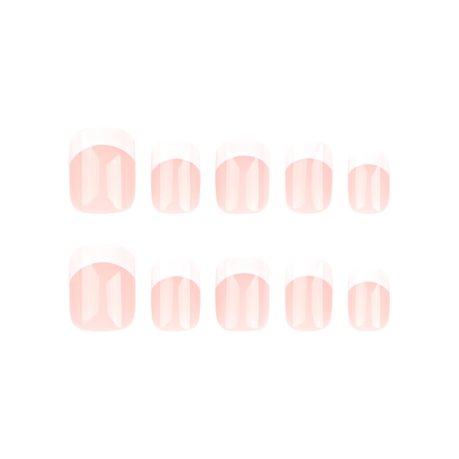 簡約法式白邊短款方形穿戴甲（可拆卸美甲貼）熱銷｜365nails