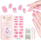 Semi-Cured Gel Nail Strips French Gradient Soft Glossy Design (MOQ=3)