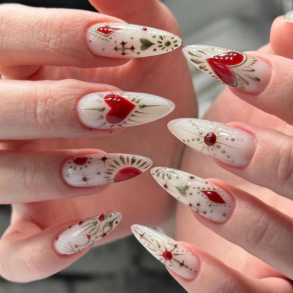 Tablettes d'art de faux ongles à coller, amour rouge, tablettes Xingmanicure, en gros｜365nails