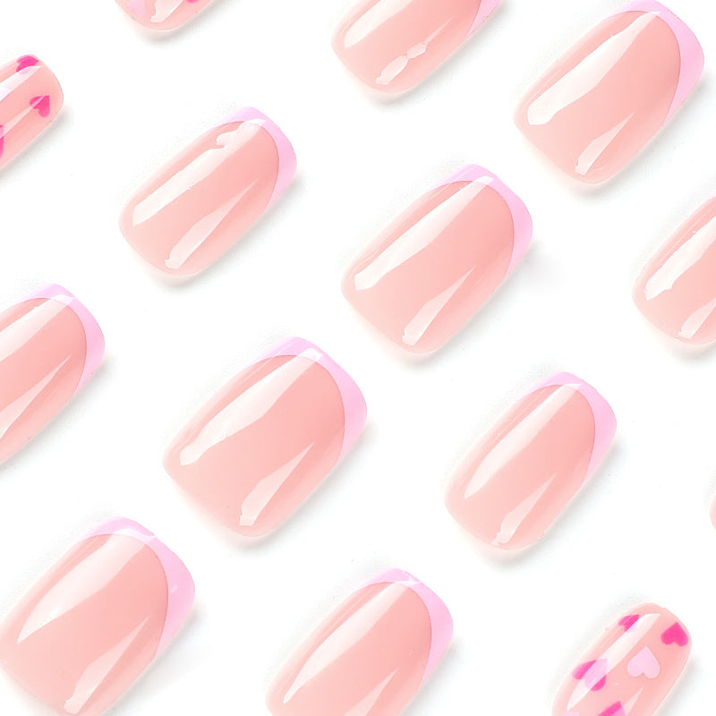 심플 핑크·레드·퍼플 러브 네일 아트 프레스온 네일 — 완성형｜365nails