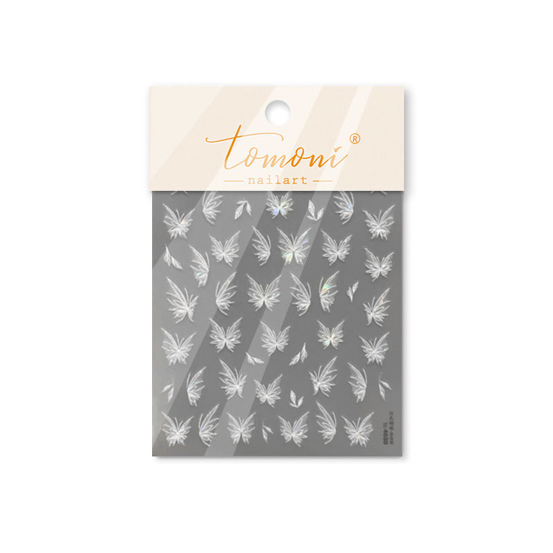 Iridescent Butterfly Collection: "Holographic Flutter" – 3D Embossed Nail Sticker