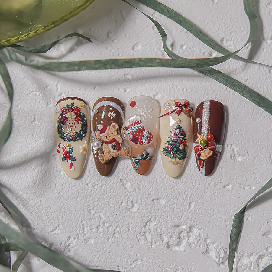365nails: "빈티지 크리스마스 베어" – 네일 아트 스티커
