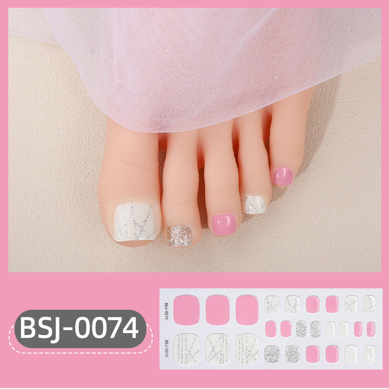 Semi-Cured Gel Nail Strips Elegant Brightening Glossy Toe Style (MOQ=3)