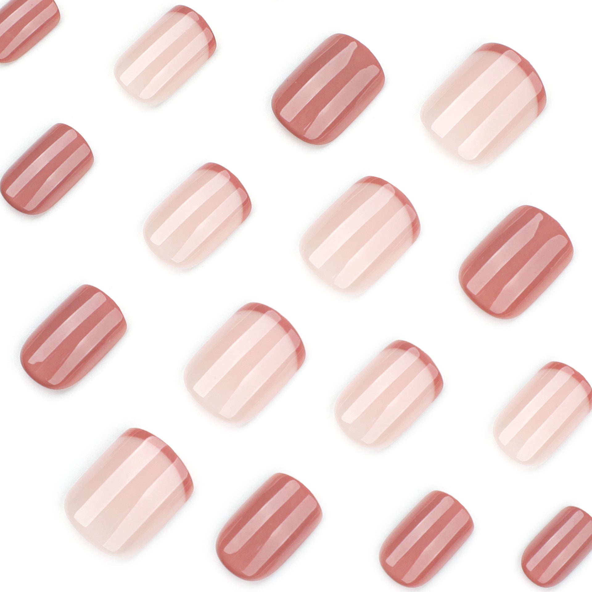 Unhas postiças quadradas curtas francesas, unhas postiças de pressão, atacado de unhas ｜365nails