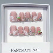 Cherry Blossom Gala: "Blossom Cherry" – Unhas Postiças Curtas Quadradas