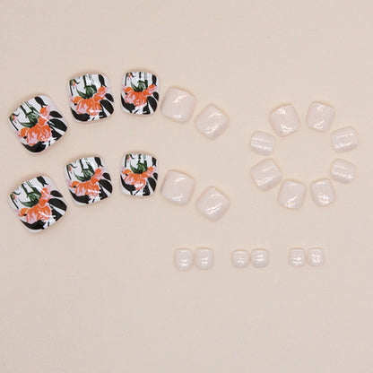 Manicure de flores de verão, doce e fresca, unhas postiças com glitter, estilo nacional, flor de peônia, unhas postiças｜365nails
