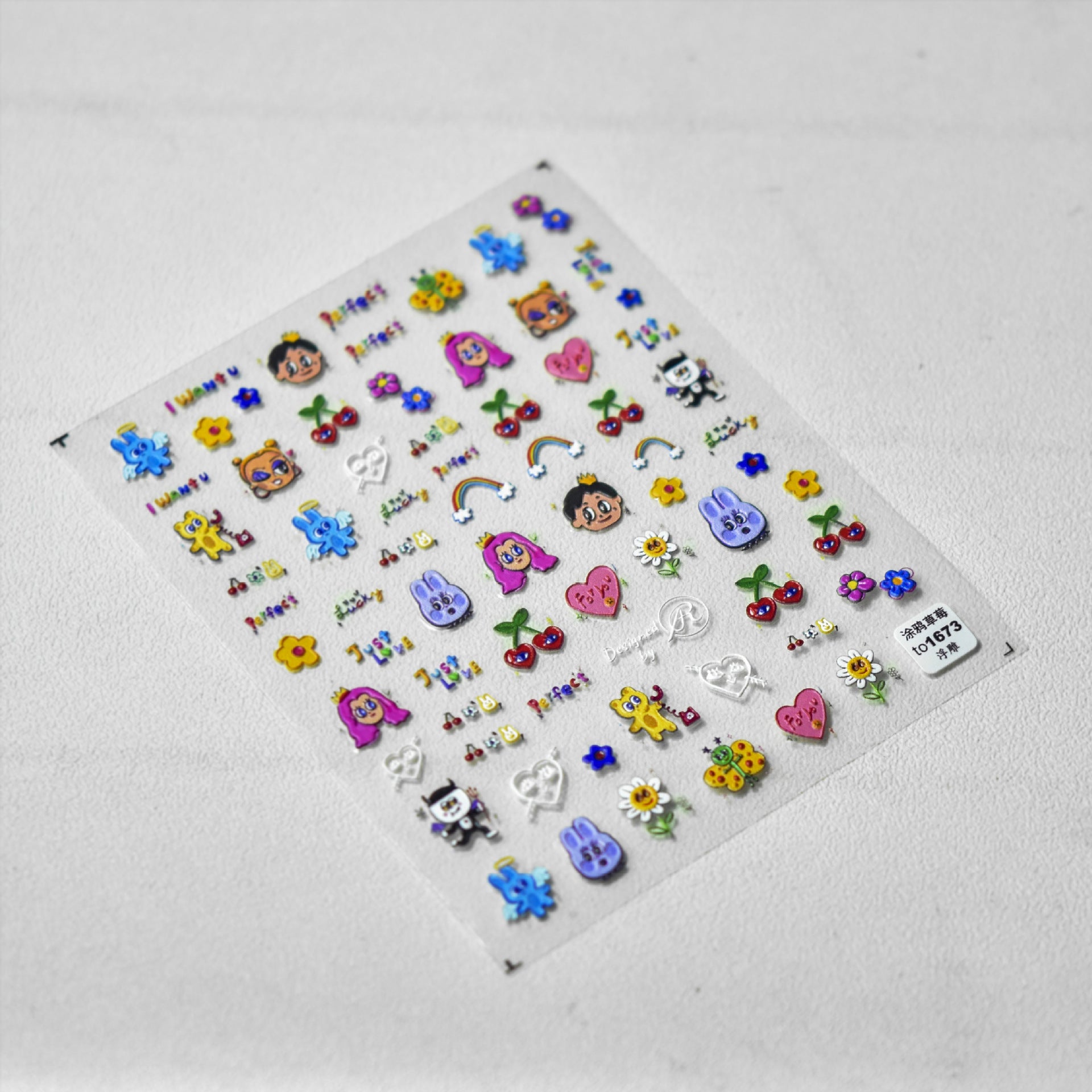 Doodle Strawberry Paradise – Playful Cartoon Nail Art Set