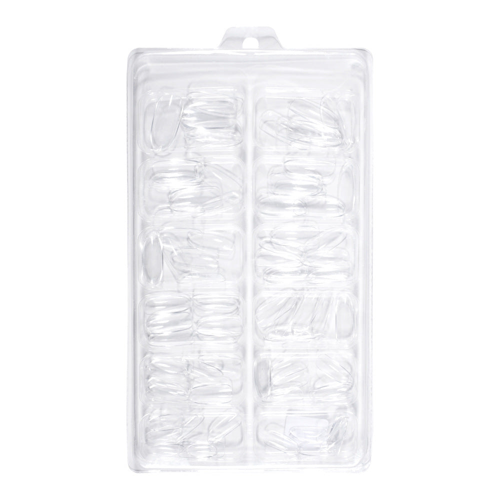 Nail Tips press on nails pads 96 pieces seamless ultra-thin almond fake nail patches removable fully transparent matte extended manicure