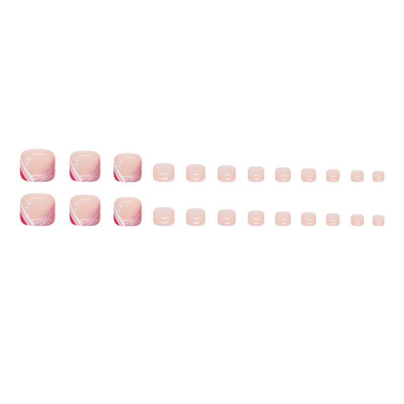 365nails 三角法式亮粉夏季甜辣風女孩特製穿戴甲