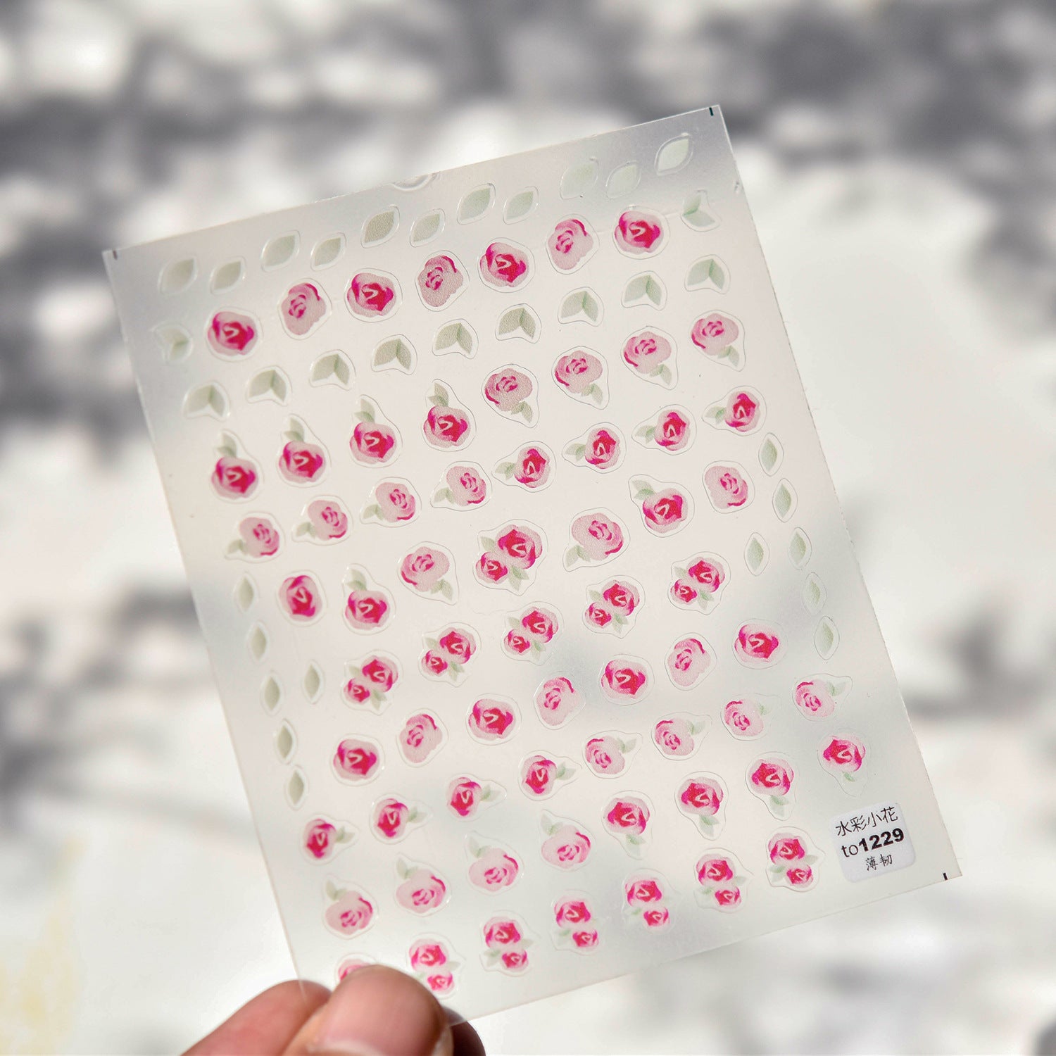 365nails: "Rose Aquarelle Rose" – Autocollants Nail Art