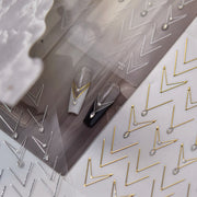 Minimalist Chevron: "Silver Crystal Chevron" – 3D Embossed Nail Sticker