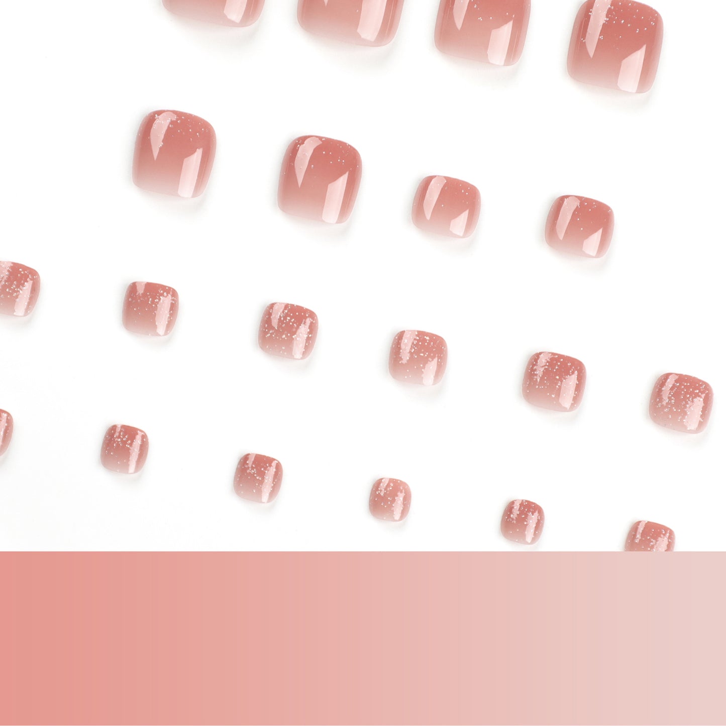 Pegatinas para uñas de los pies con diseño de cambio gradual, color blanco, extraíbles, venta al por mayor | 365nails