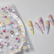 Angel Teddy Collection: "Angelic Teddy" – 3D Embossed Nail Sticker