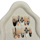 Uñas postizas hechas a mano con diseño de flor femenina tridimensional | 365nails