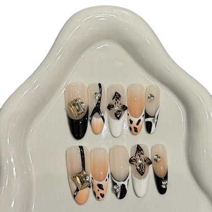 handmade press on nails female flower three-dimensional nail factory fake nails | 365nails