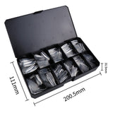 Nail Tips The nail piece is transparent, plus a rectangular 550 pieces, and the boxed patch is fully pasted with non-marking flat head square head nail full size fake nails.