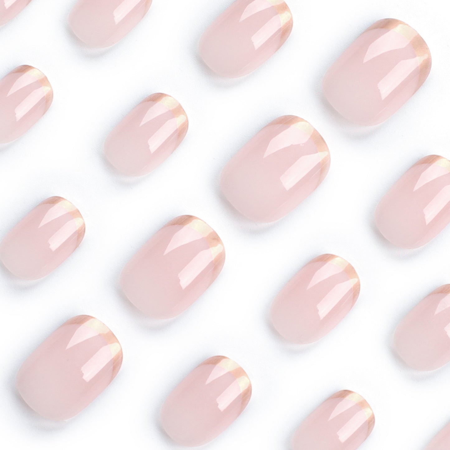 Short French gold edge wearing nail short MINI nail art finished nail piece new fake nail removable nail